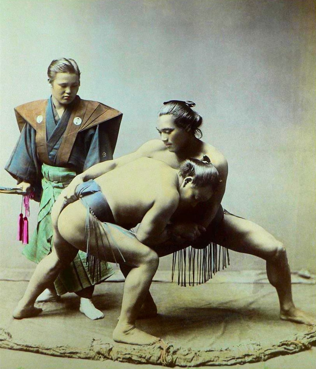 Zápasníci sumo, cca 1880 (foto) od Kusakabe (attr. to) Kimbei