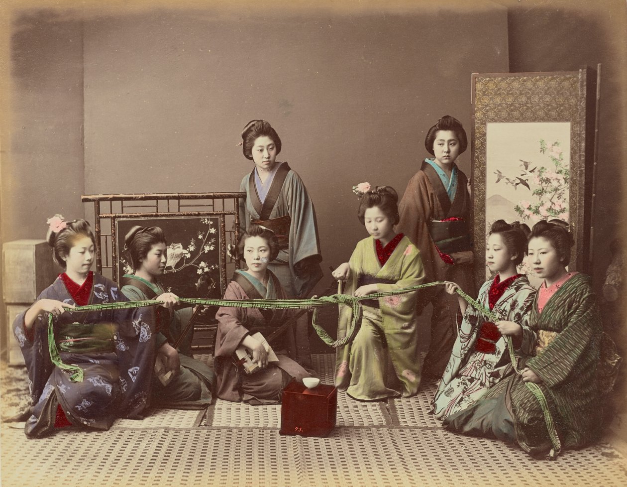 (Konkonchiki) Japonská hra pro dívky od Kusakabe Kimbei