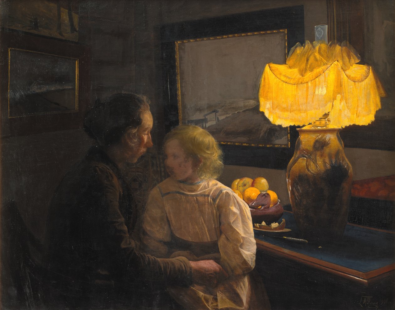 Umělcova manželka a dcera od Laurits Andersen Ring