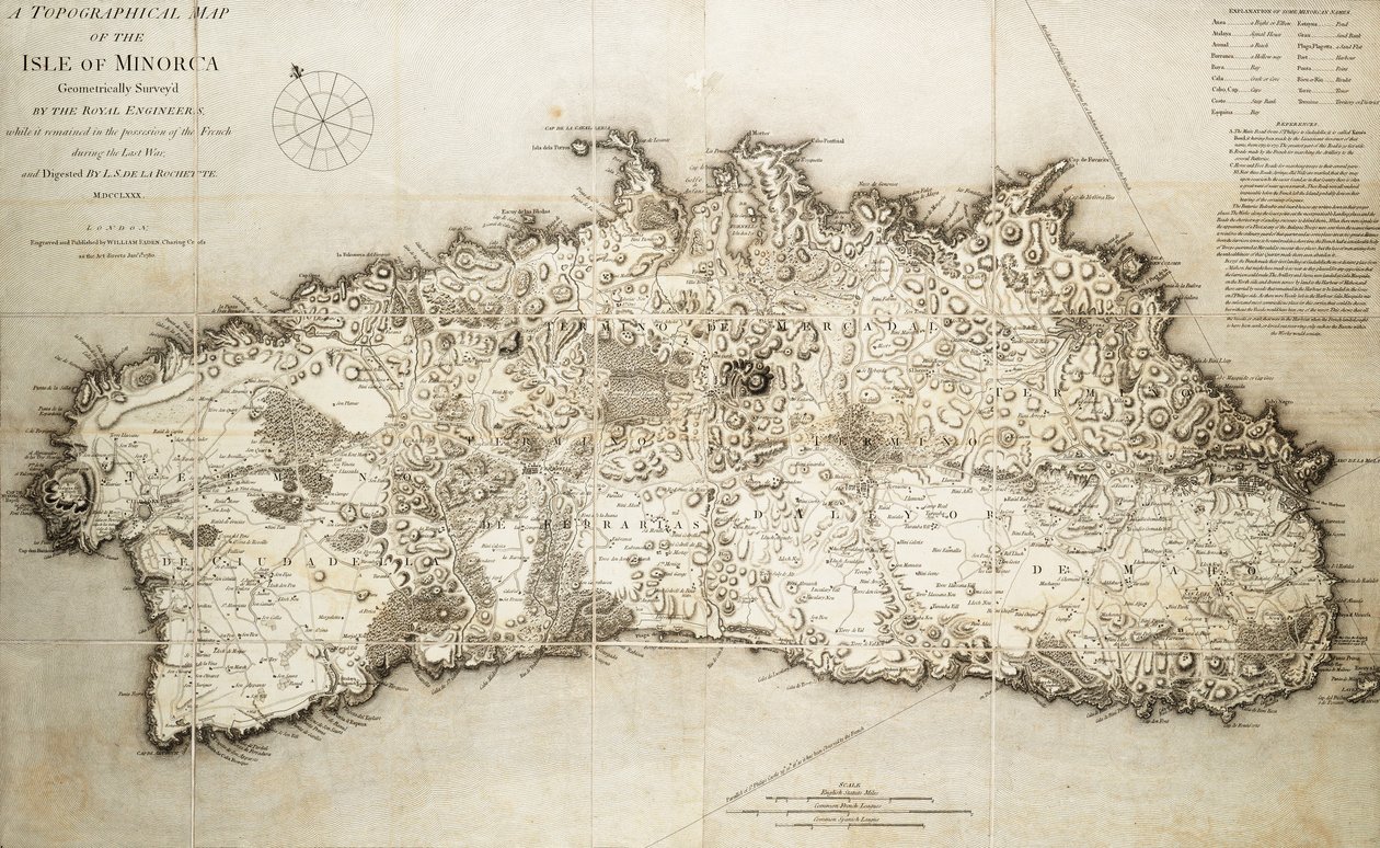 Mapa Minorky od L. S. de la Rochette