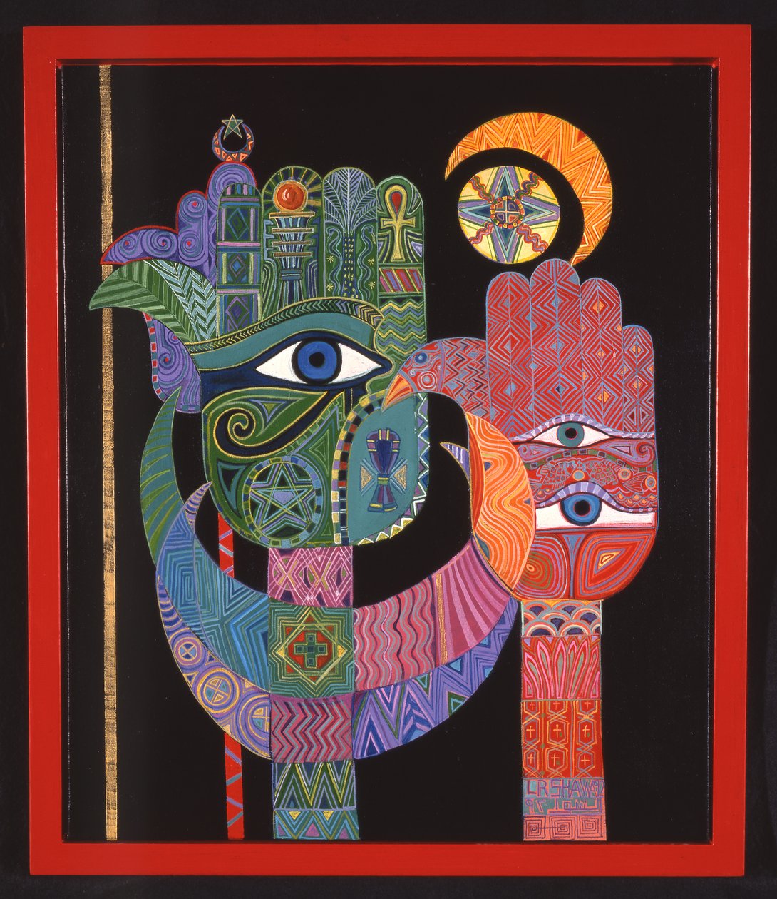 Symboly, 1992 (akryl na plátně) od Laila Shawa