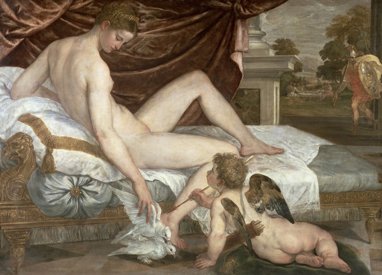 Venuše a Amor, kolem roku 1555 od Lambert Sustris