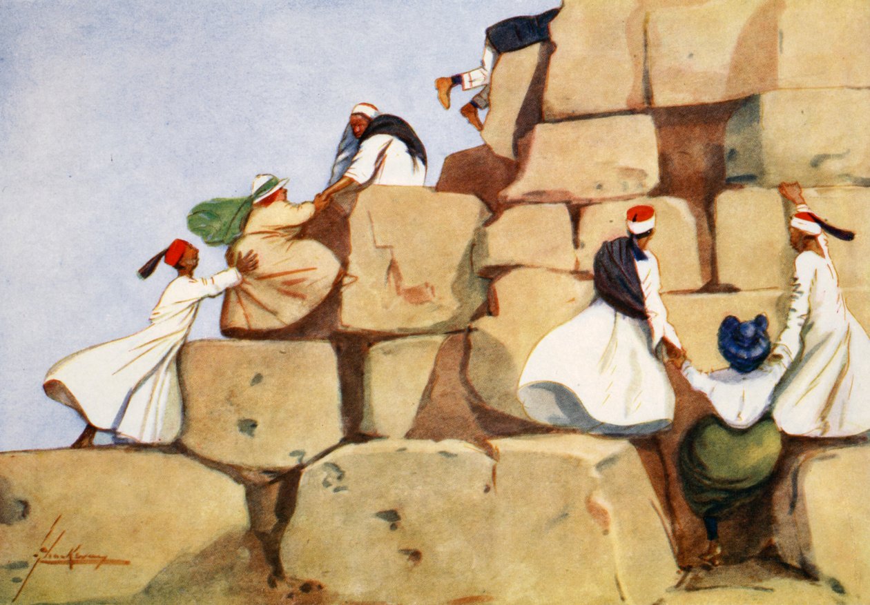 Horolezci, z „Světlé strany Egypta“, 1908 od Lance Thackeray