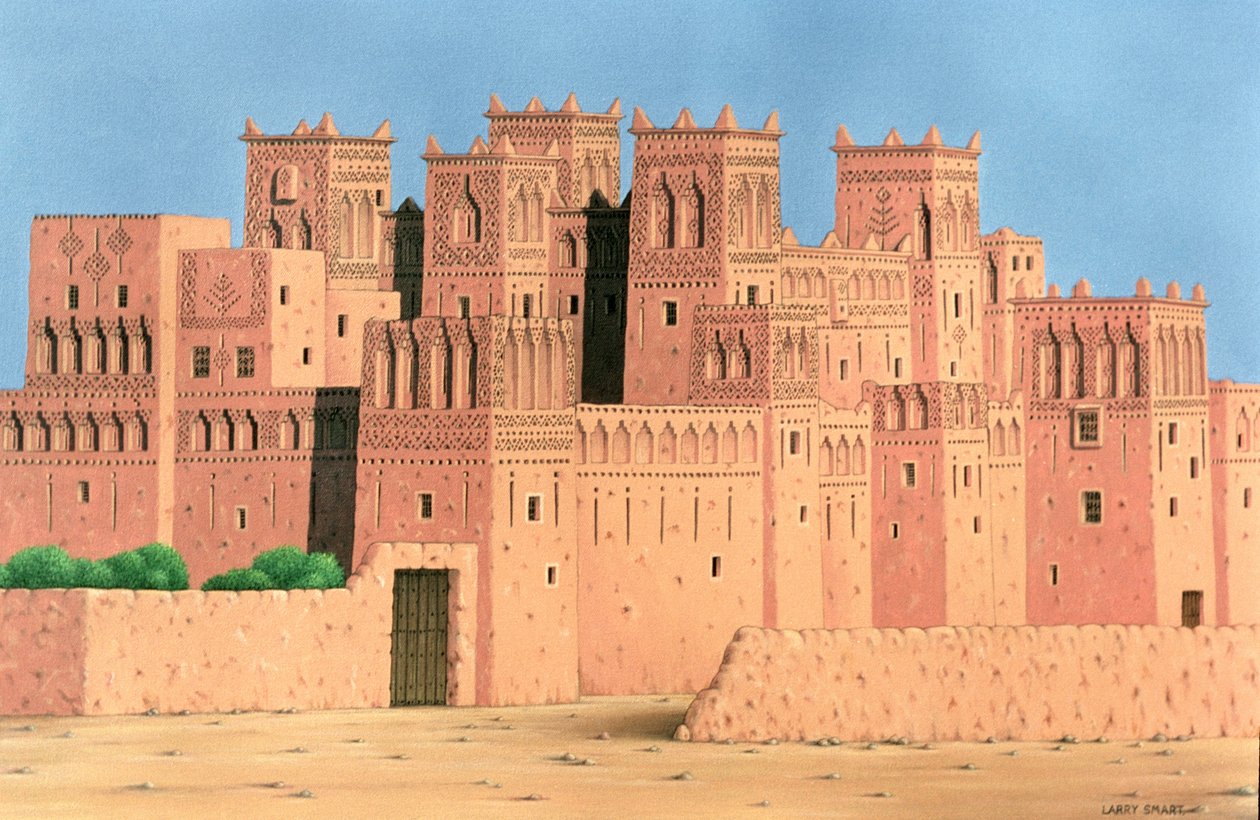 Kasbah, jižní Maroko, 1998 (akryl na plátně) od Larry Smart