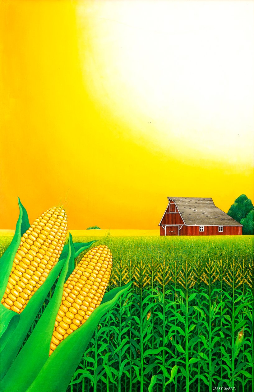 Nebraska Cornfield, 1993 (akryl) od Larry Smart