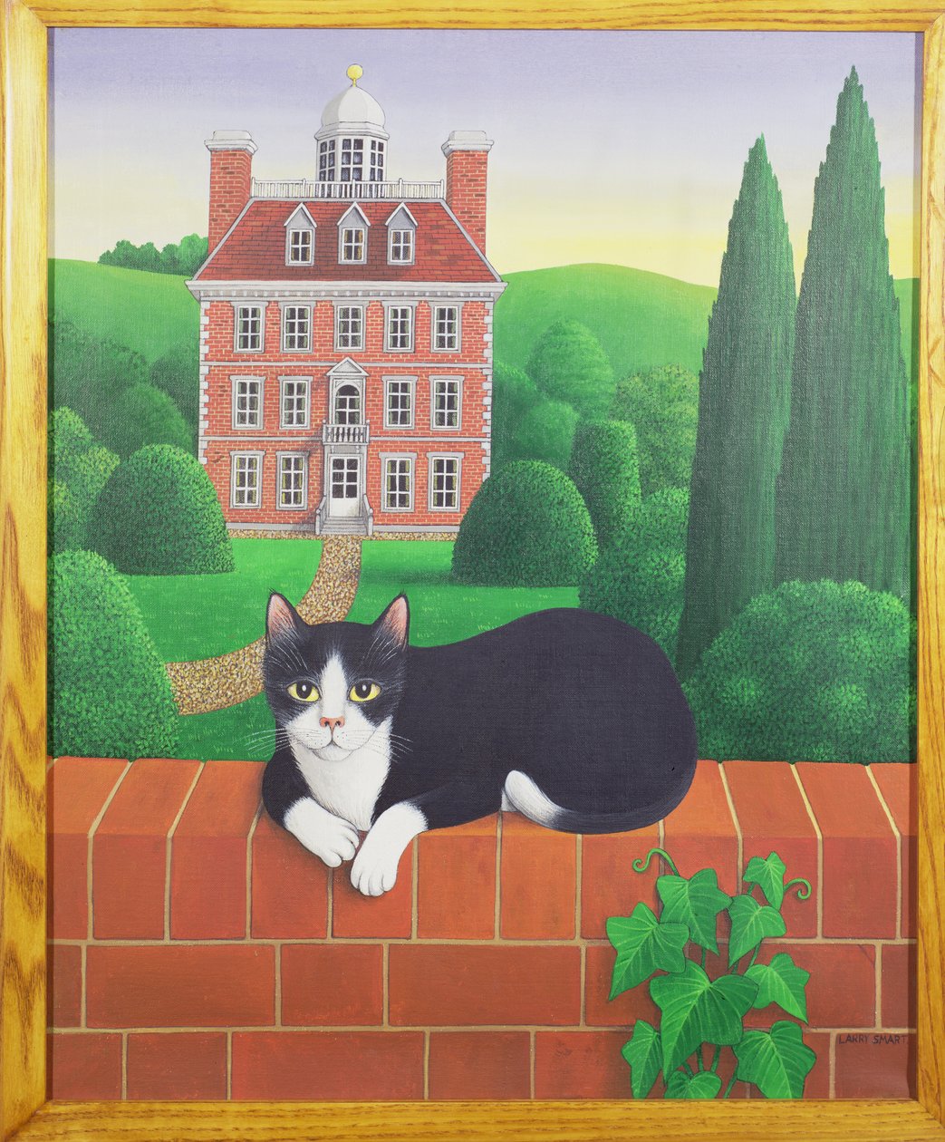 Kočka na zdi, 1986 (akryl na plátně) od Larry Smart