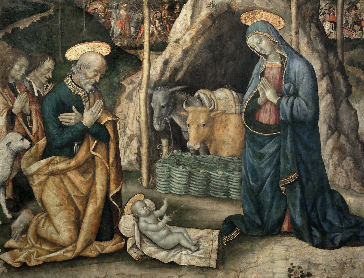 Narození, detail od Lattanzio Da Foligno