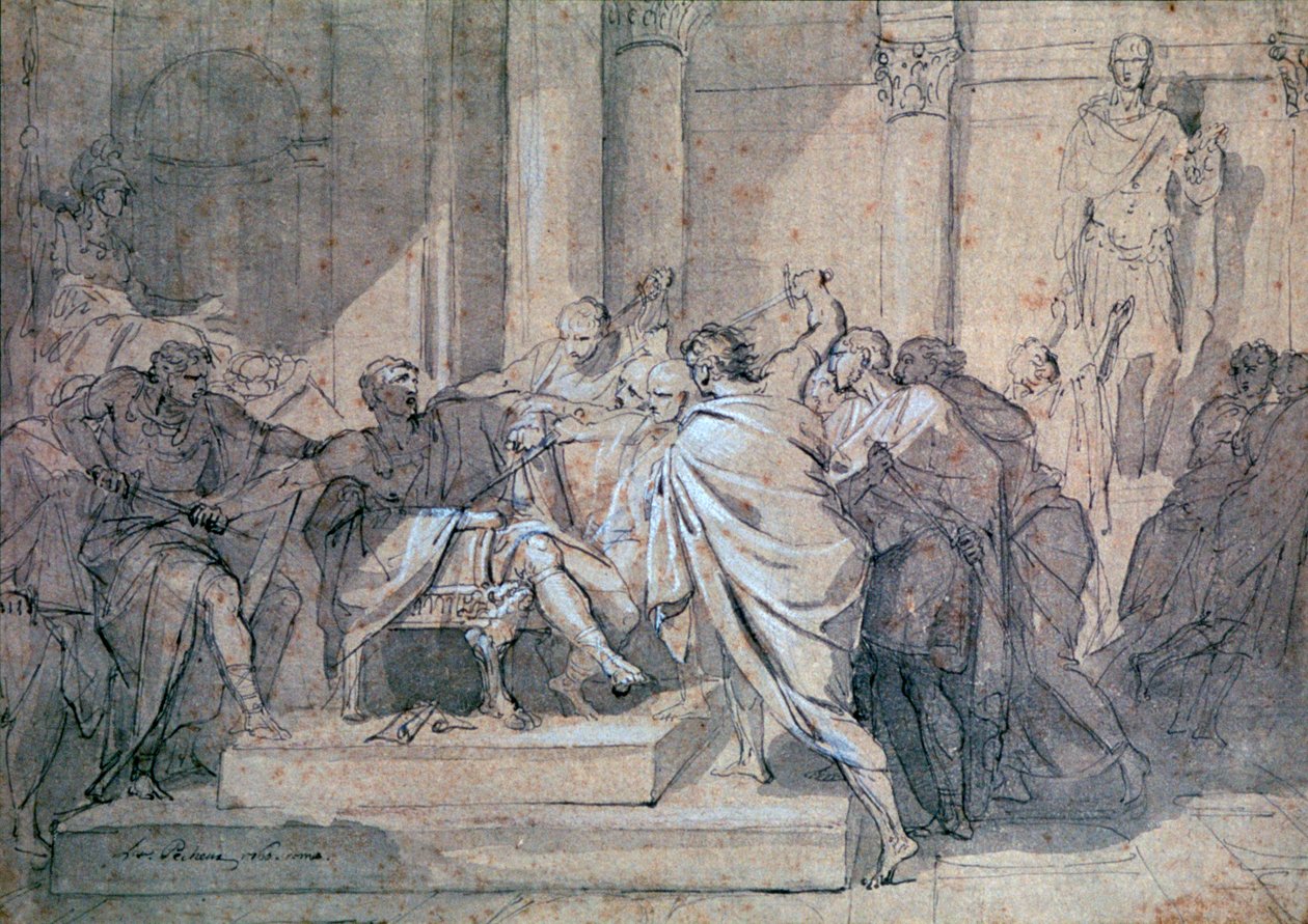 Atentát na Julia Caesara, c1749-1821 od Laurent Pecheux
