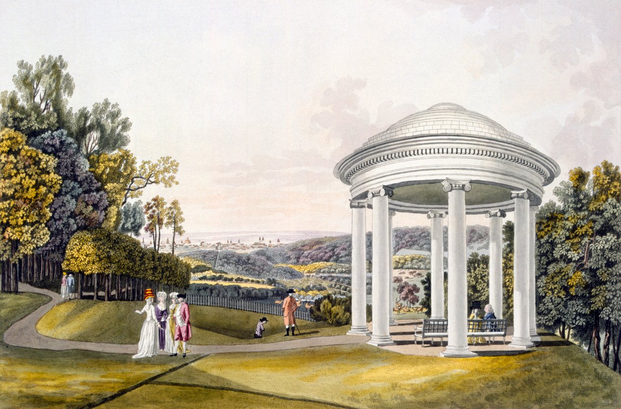 Pohled do parku v Neu-Waldeg, Dornbach, Vídeň, 1792 od Laurenz Janscha