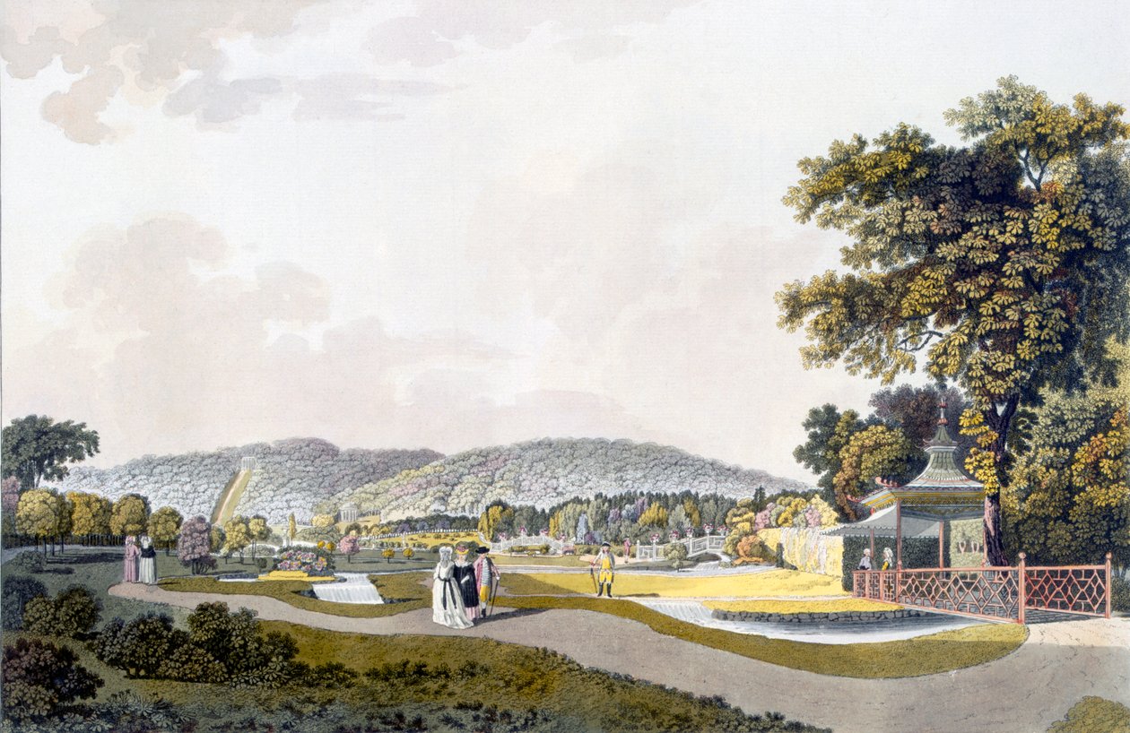 Pohled do parku v Neu-Waldeg, Dornbach, Vídeň, 1792 od Laurenz Janscha