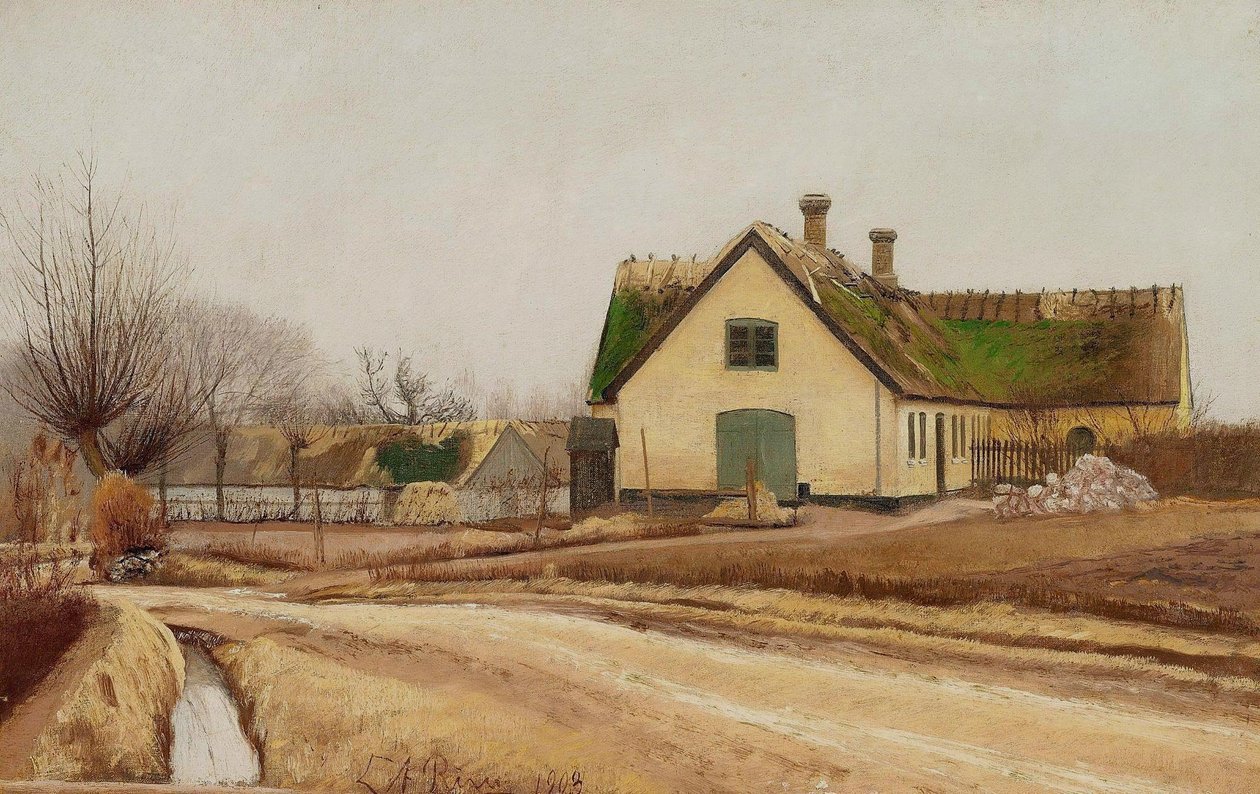 Venkovské ulice. Motiv od Baldersbrønde. Šedé počasí od Laurits Andersen Ring