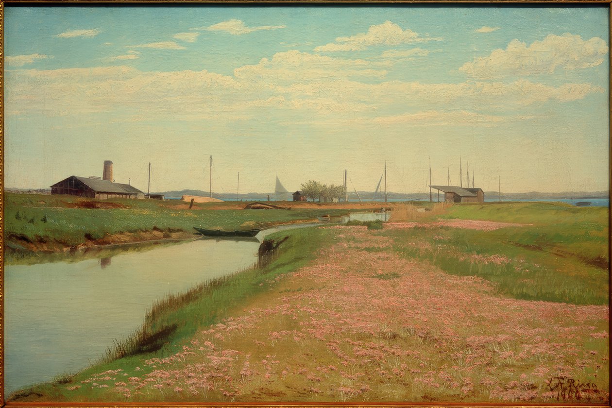 Kanál a přístav ve Frederiksvaerku od Laurits Andersen Ring