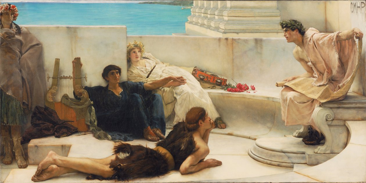 Čtení z Homéra od Lawrence Alma Tadema