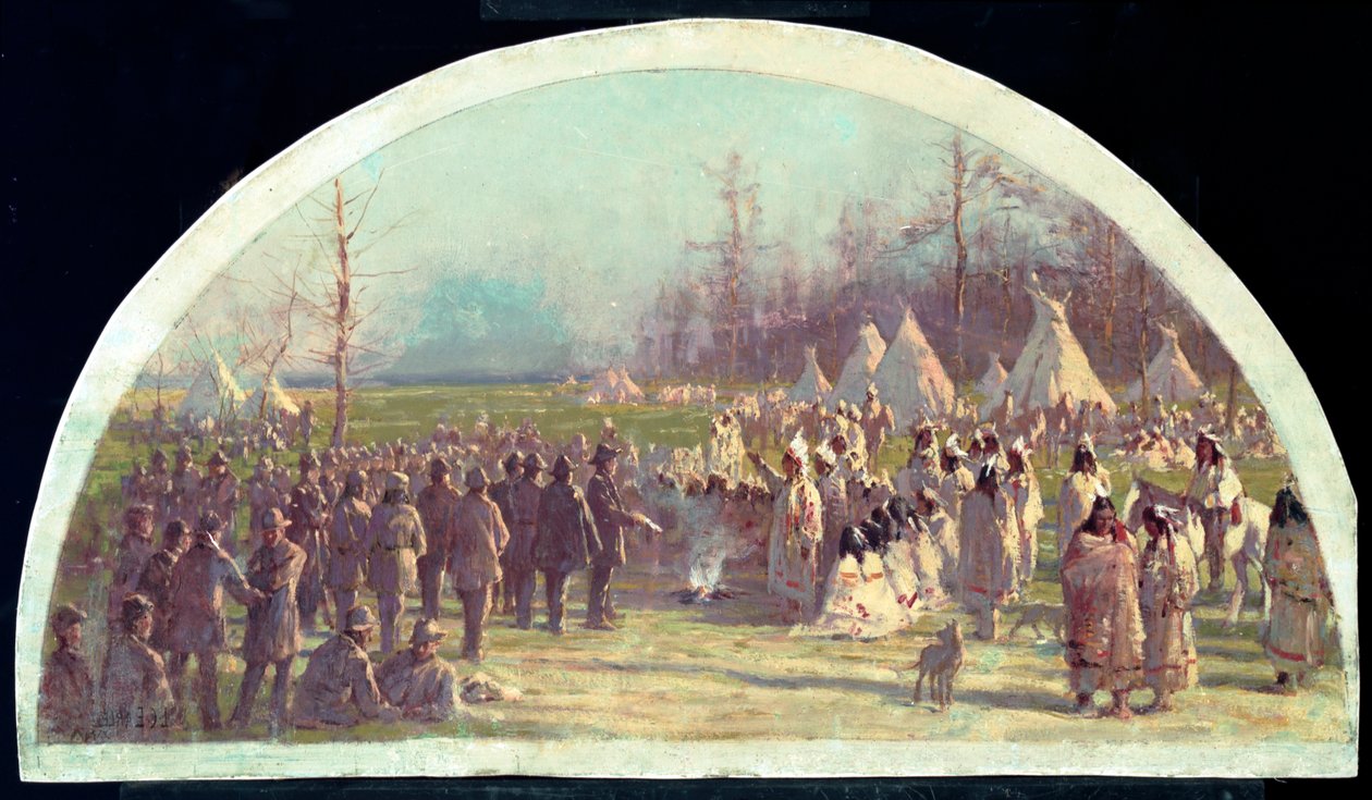 Poslední koncil Potawatomií, 1833, 1900 od Lawrence Carmichael Earle