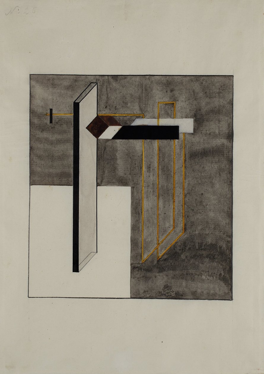 Studie pro Proun 4B od Eliezer Markowich Lissitzky