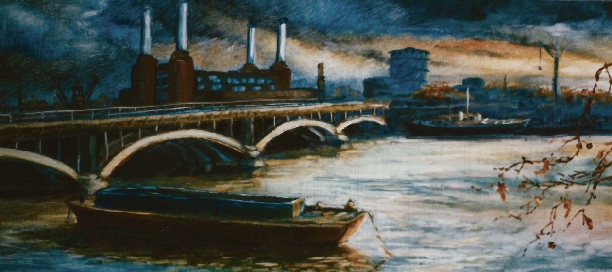 Thames Lighter Boat, 2000 (olej na papíře) od Lee Campbell
