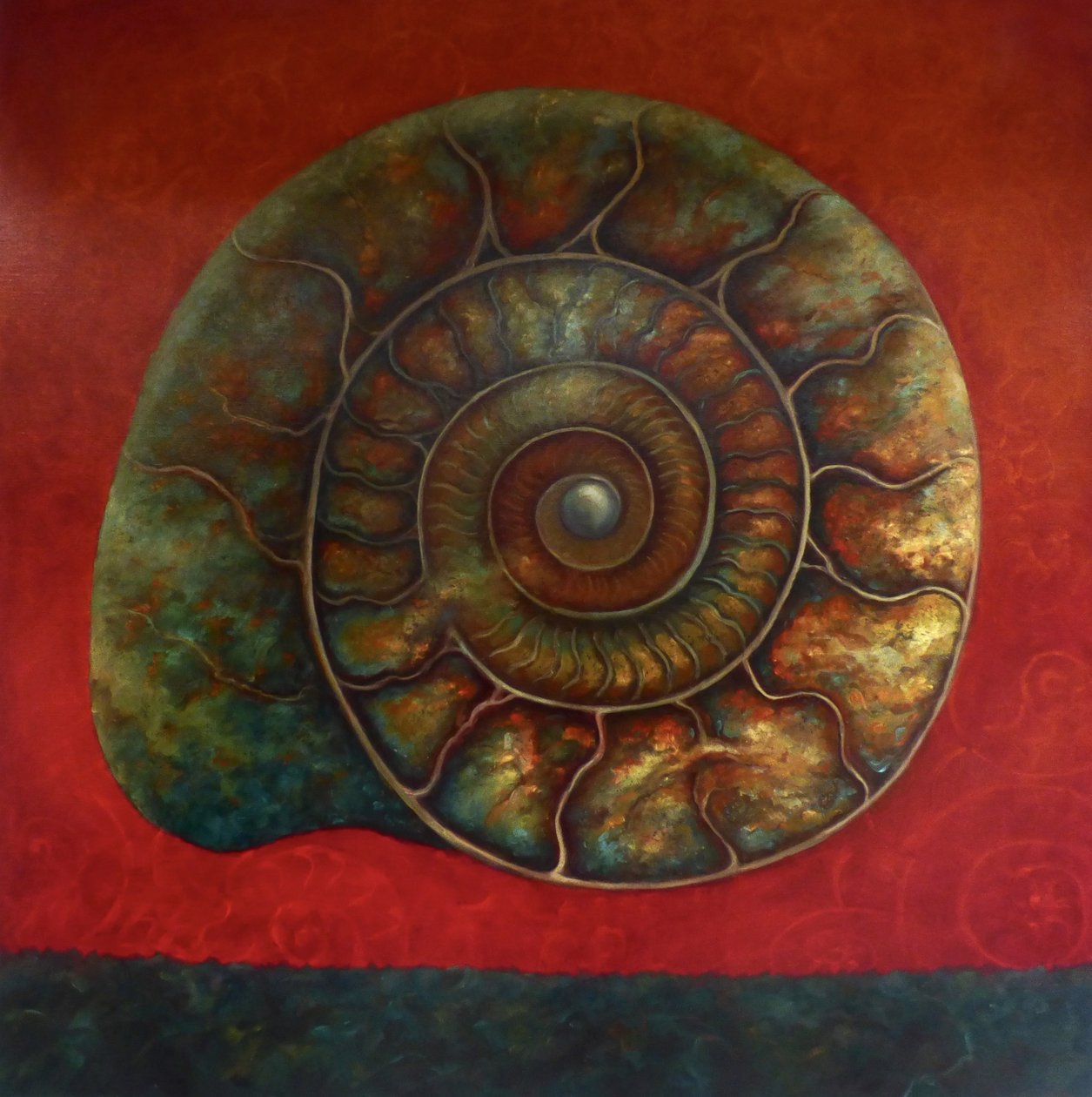 Ammonite Red and Green, 2020 od Lee Campbell