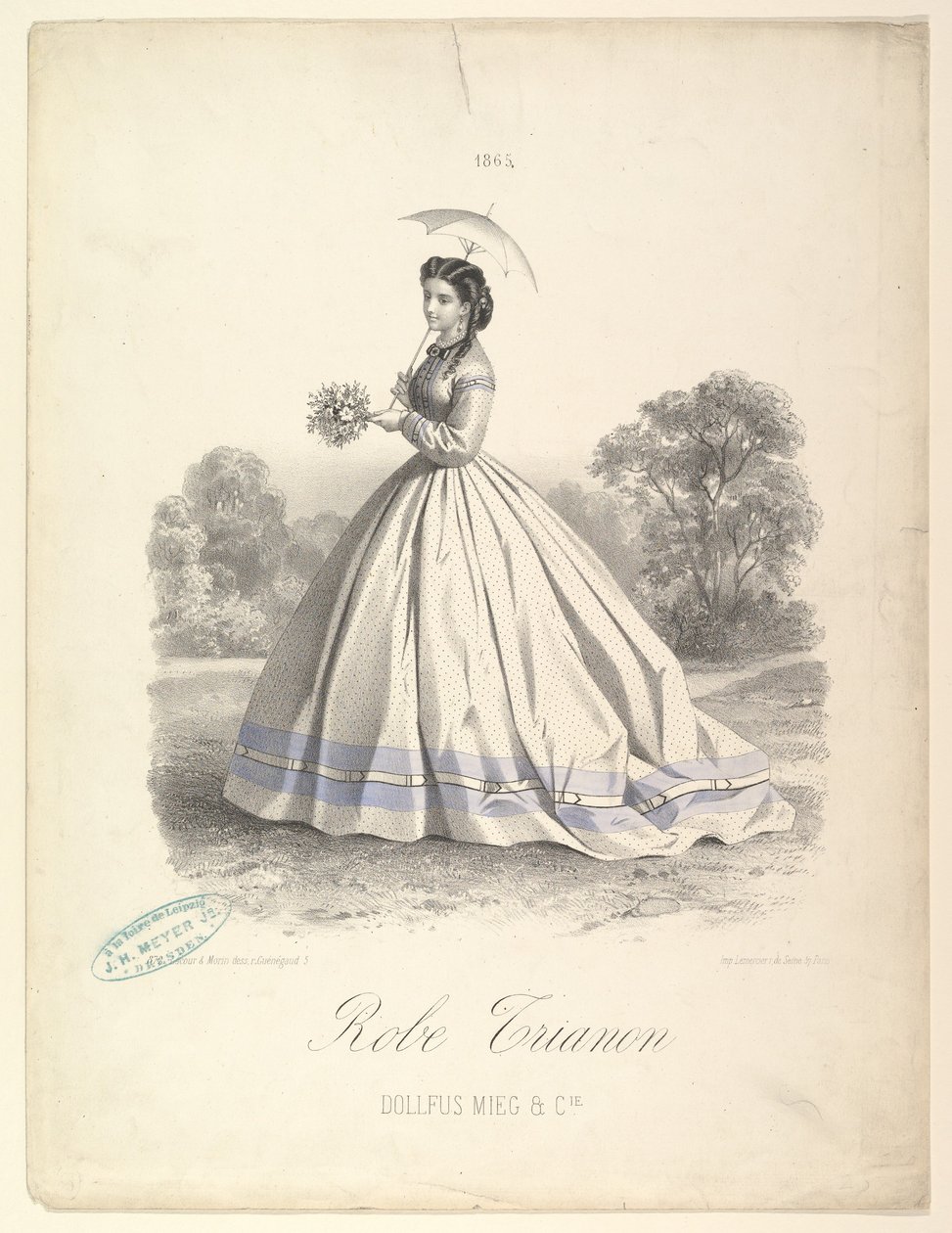 Robe Trianon, Dollfus Mieg & Cie, 1865. od Lemercier et Compagnie