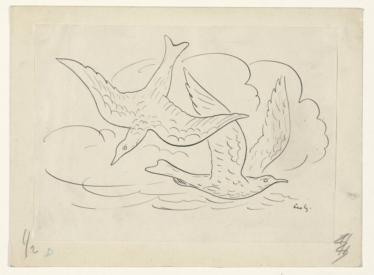 dva ptáci od Leo Gestel (signed by artist)