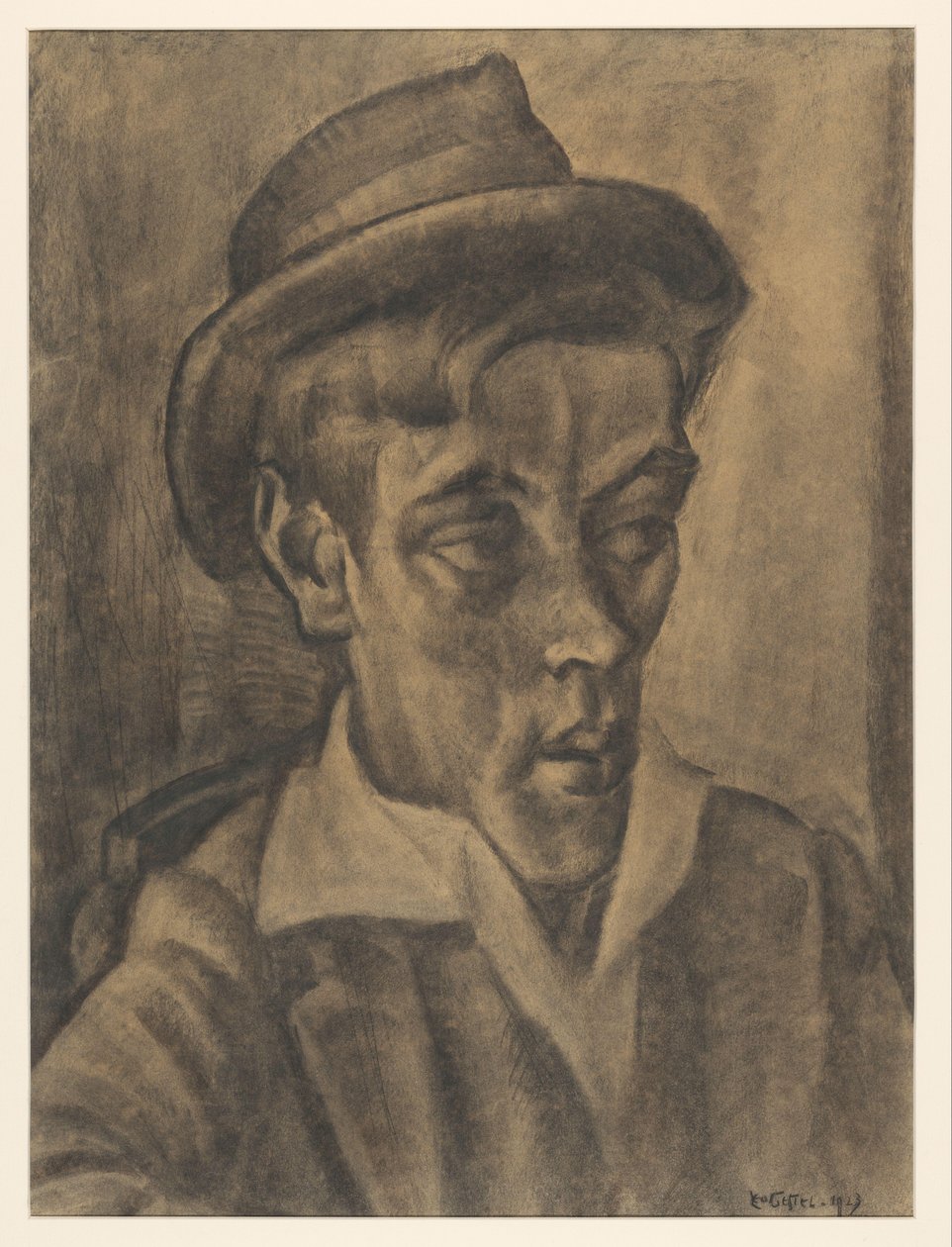 Busta muže s kloboukem od Leo Gestel