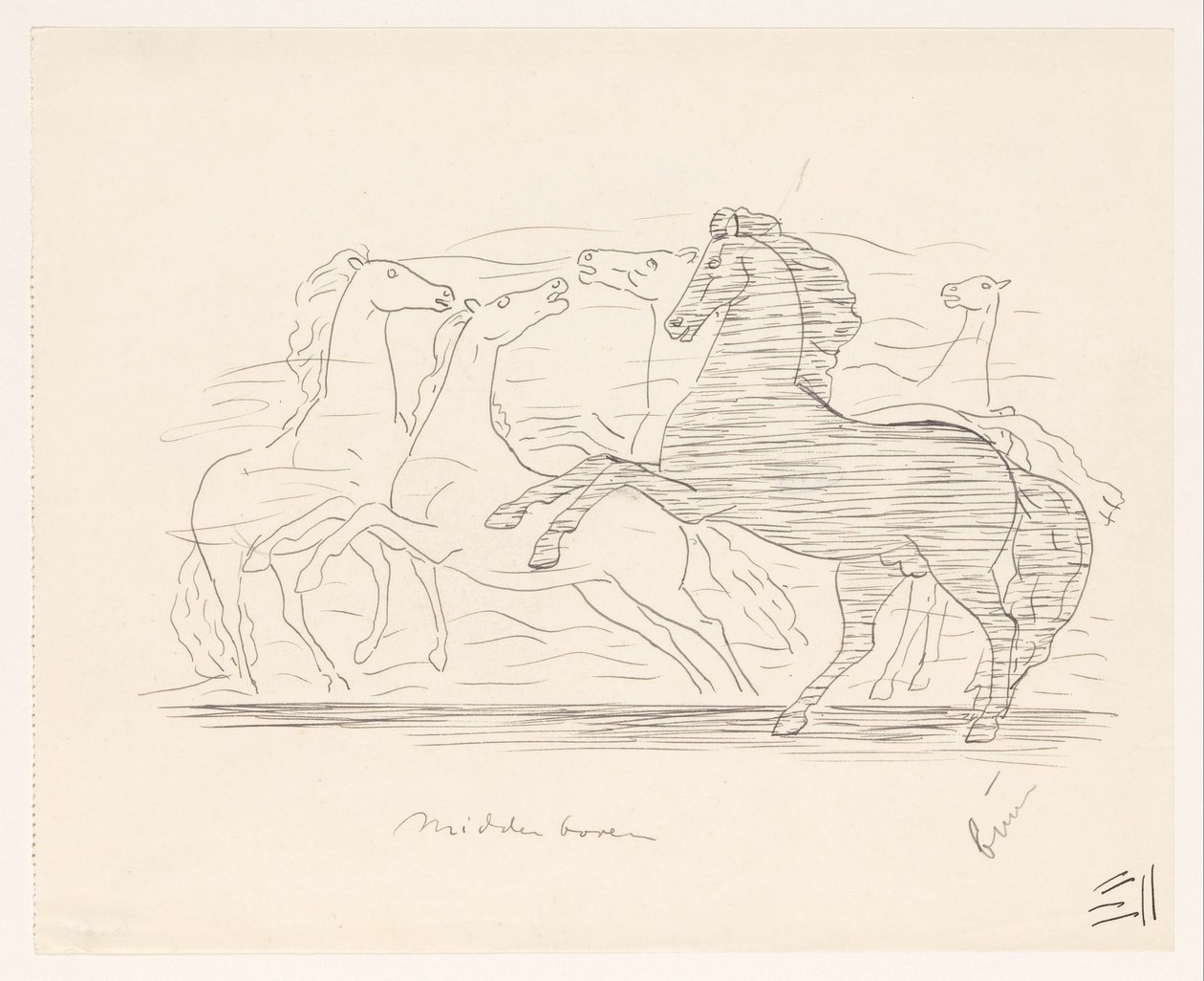 Stádo koní od Leo Gestel