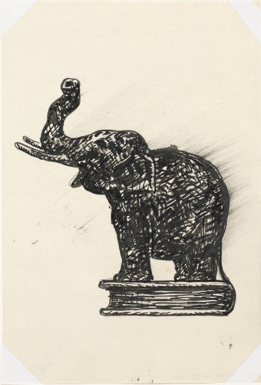 Slon na knize (náčrt) od Leo Gestel