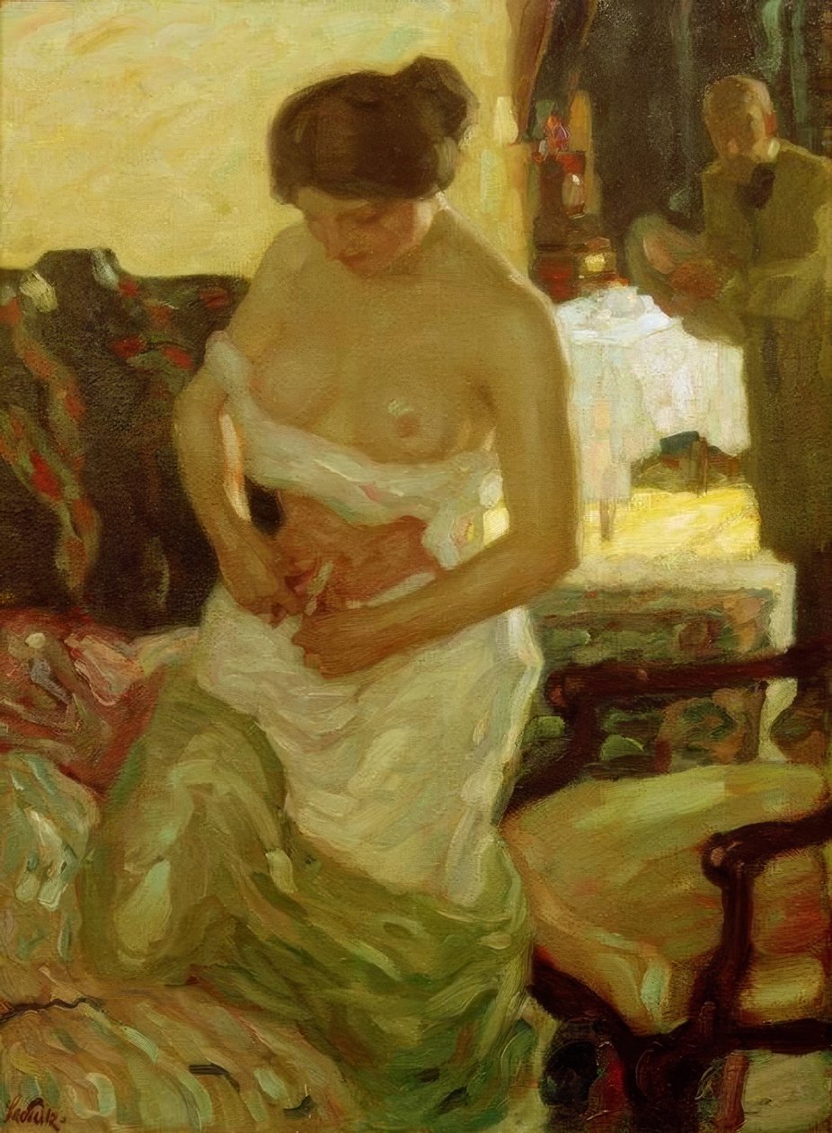Atelierszene od Leo Putz