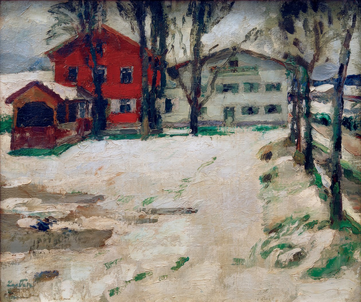Hostinec ve sněhu od Leo Putz