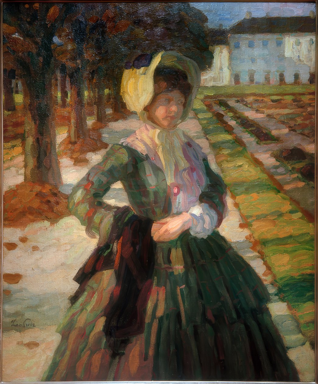 Mladá žena v zelených šatech od Leo Putz