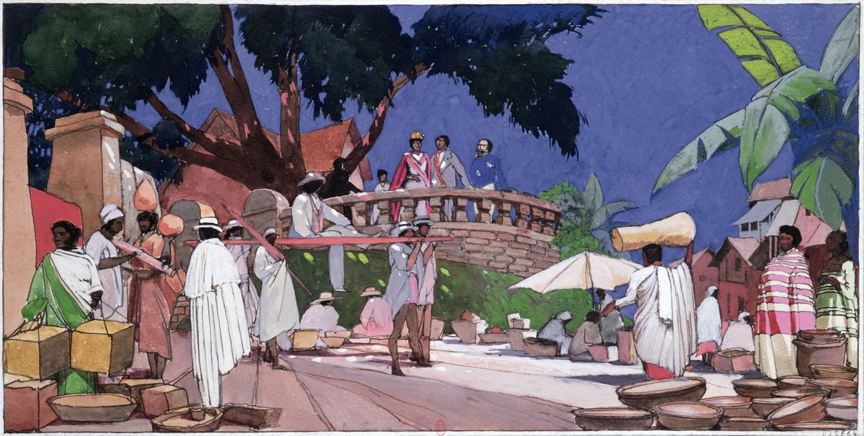 Jean Laborde (1804-78) a královna Ranavalona I (1788-1861) z Madagaskaru v roce 1855, asi 1910-20 od Georges de Feure