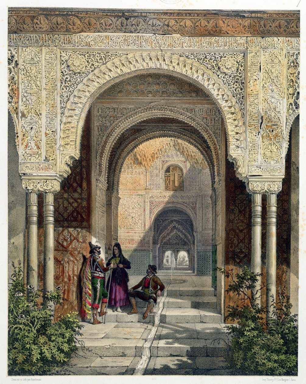 Pokoj dvou sester v Alhambře, Granada, 1853 od Leon Auguste Asselineau