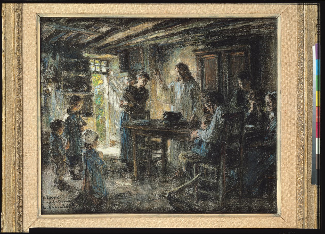 Kristus s pokorným, 1903-04 (pastel na papíře) od Leon Augustin Lhermitte