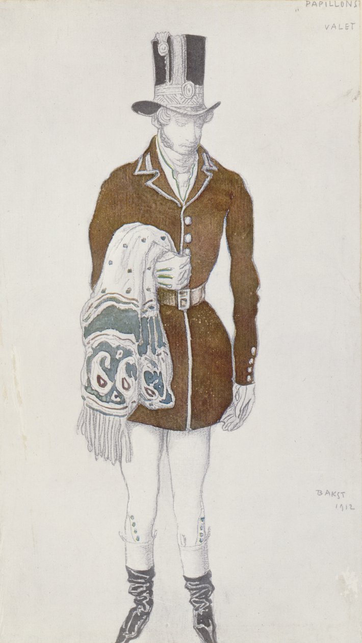 Kostýmní návrh pro gentlemana, z Les Papillons, 1912 od Leon Bakst