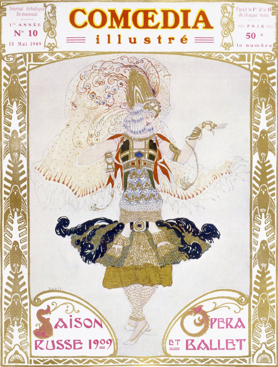 Přední strana obálky Comoedia, 1909 od Leon Bakst