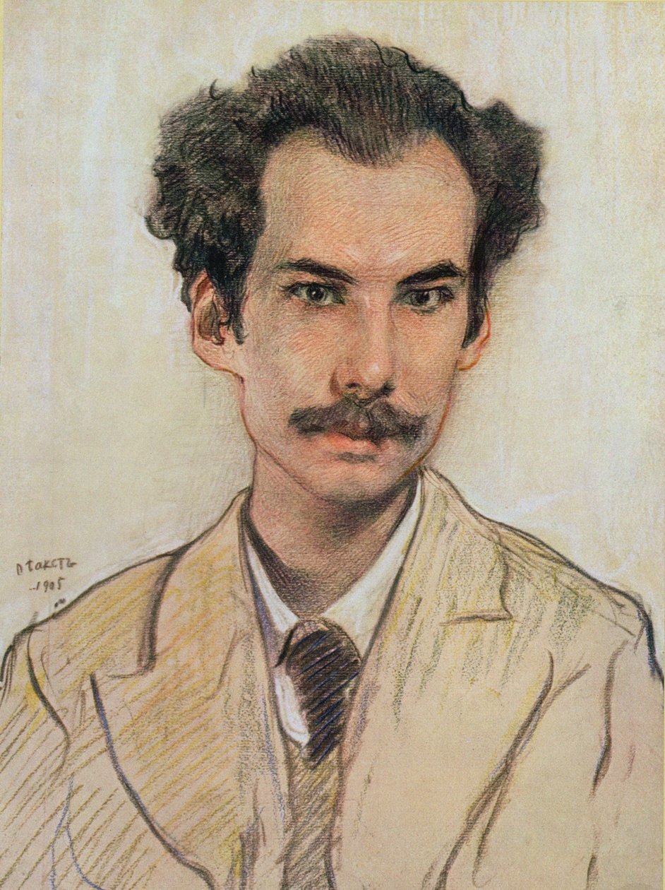 Pravý Boris Nikolajevič Bugaev (1880-1934), pseudonym Andrey Bely, 1905 od Leon Bakst