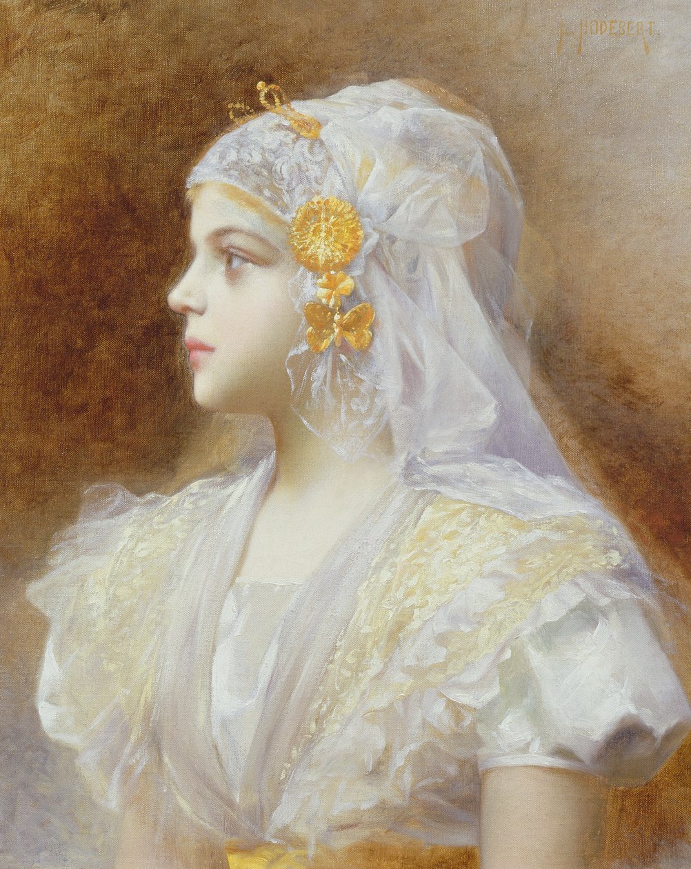 Portrét dívky od Leon Auguste Cesar Hodebert
