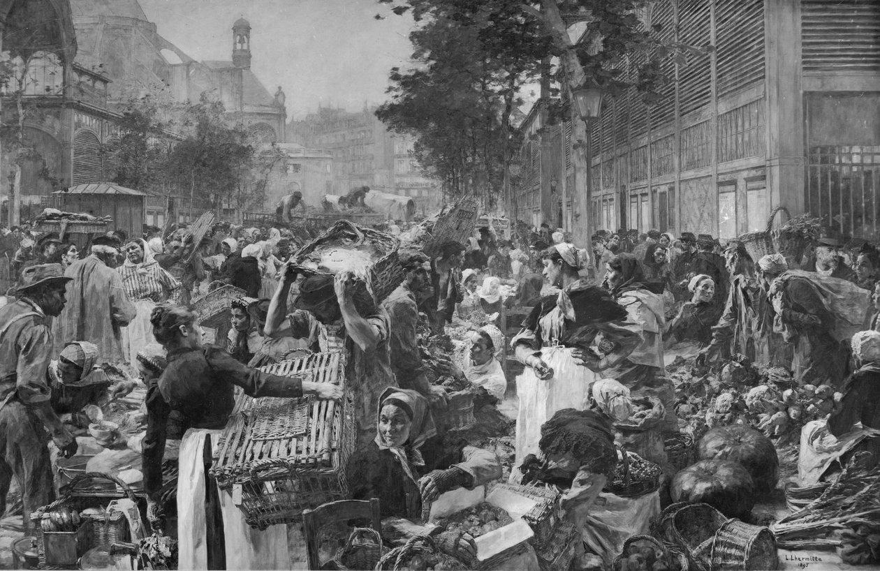 Les Halles, 1895 od Leon Augustin Lhermitte