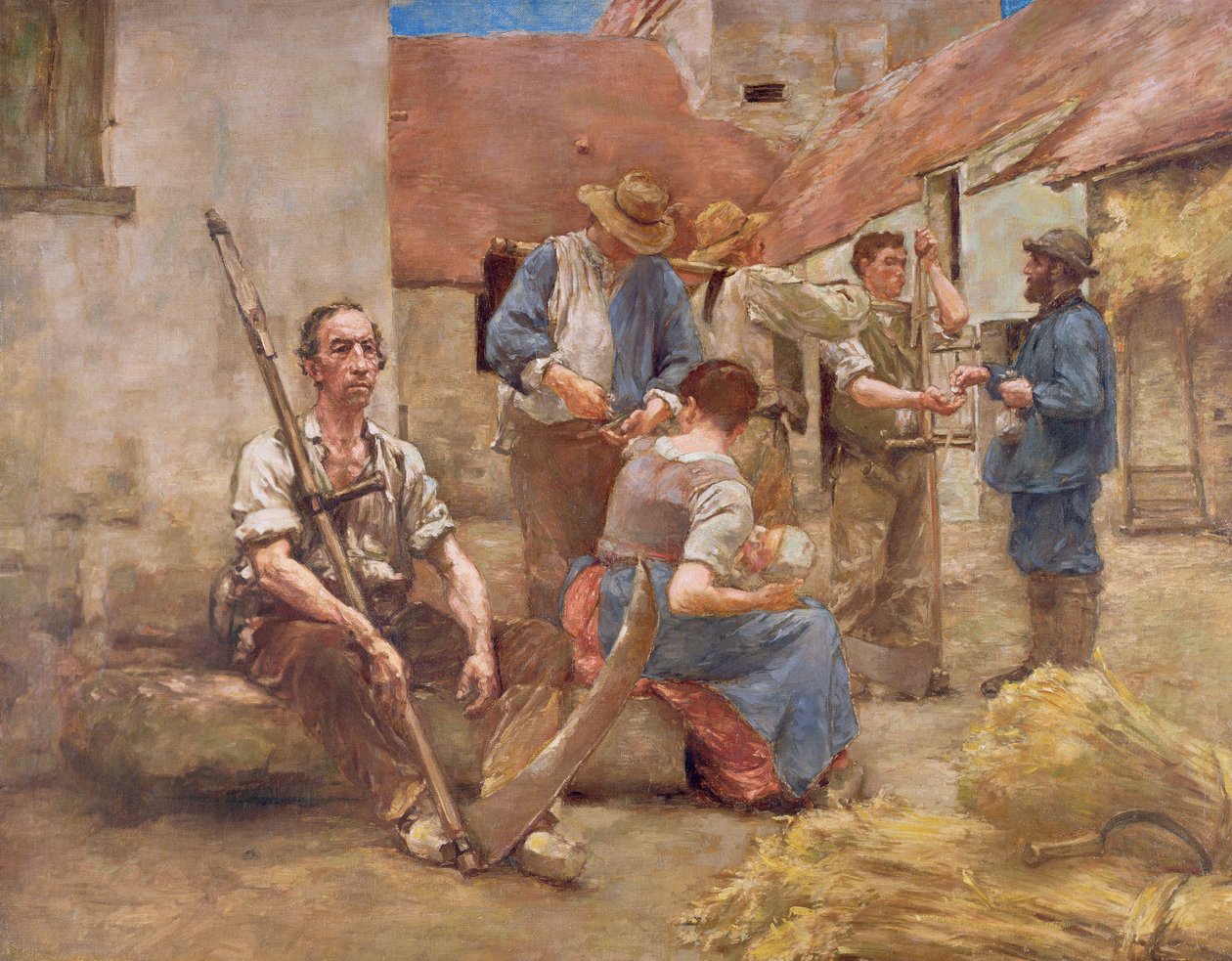 Placení kombajnů (náčrt) od Leon Augustin Lhermitte