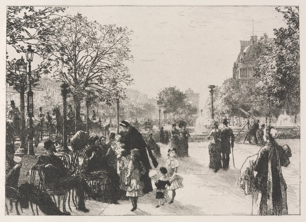 Tuilerijské zahrady. od Leon Augustin Lhermitte