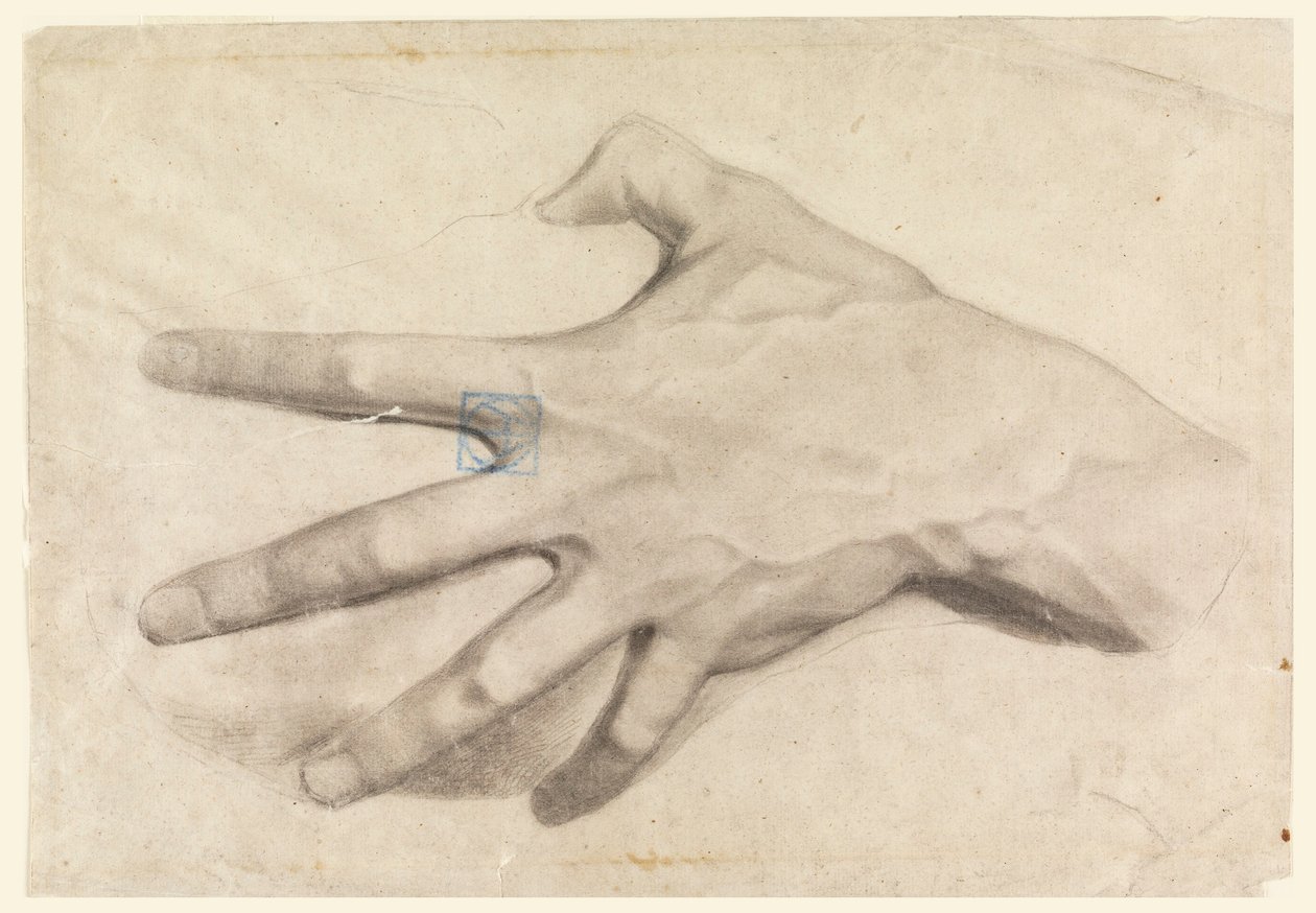 Kresba, studie ruky, 1881-92 od Leon Dabo
