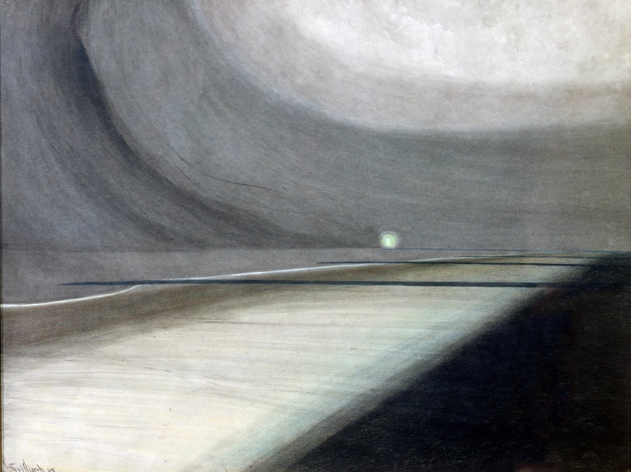 Pláž v měsíčním světle, krajina se světlem od Leon Spilliaert