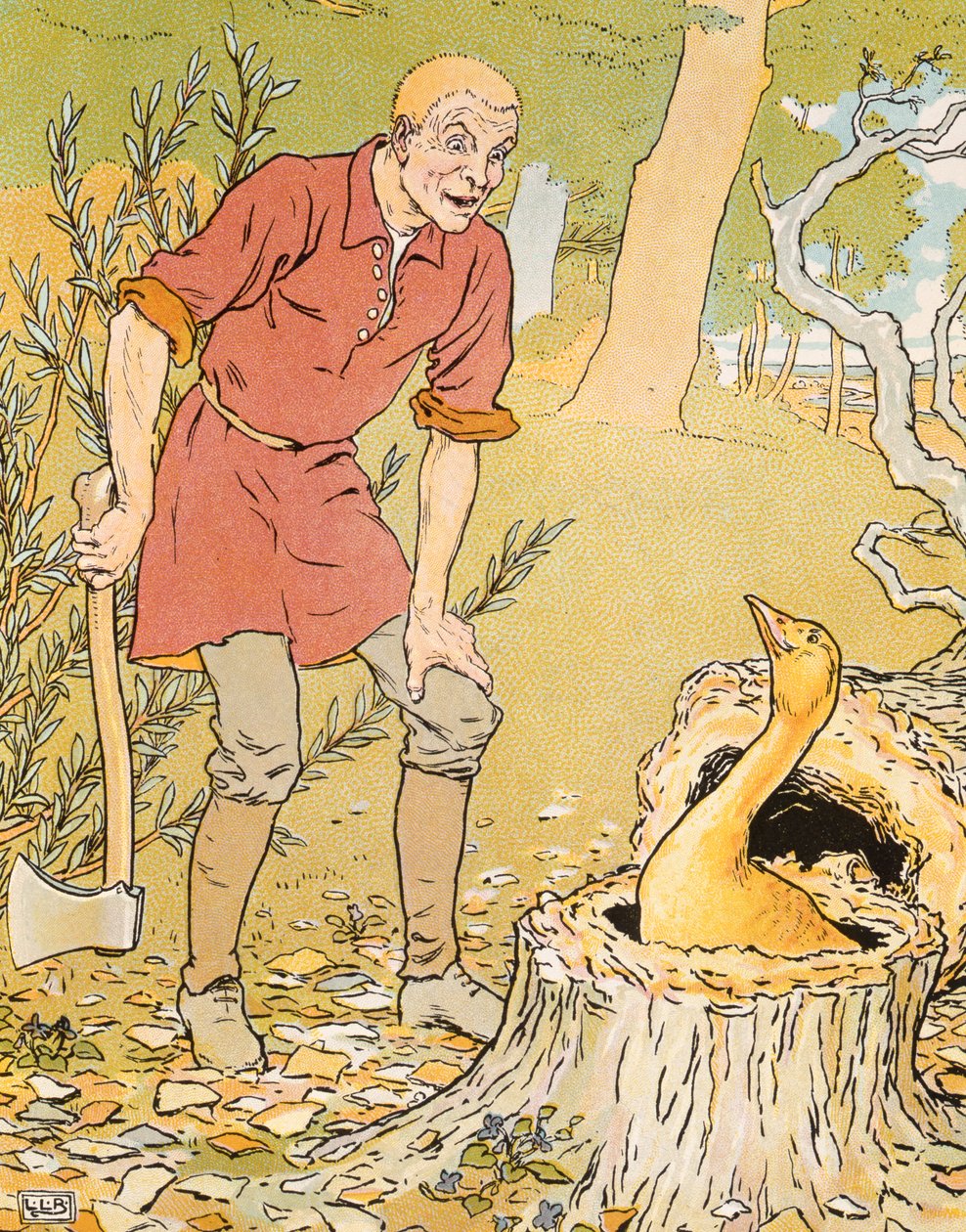 Dunderhead našel zlatou husu, ilustrace z 