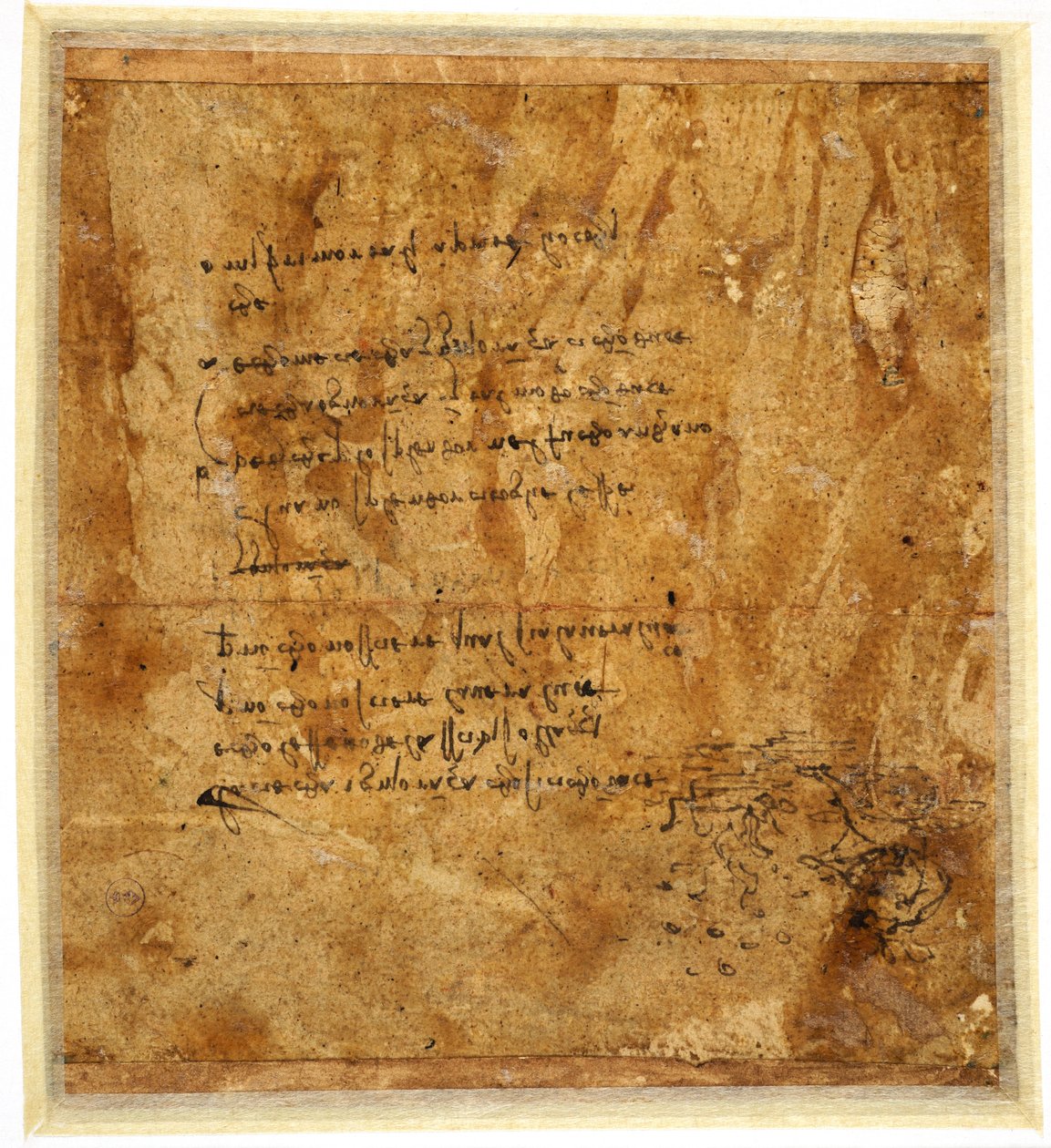 Postavy u ohně, c. 1483-1485 (pero a hnědý inkoust na papíře) od Leonardo da Vinci