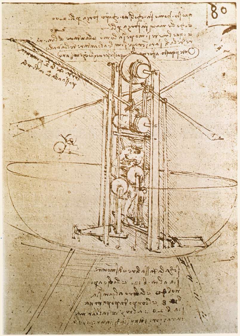 Létající stroj od Leonardo da Vinci