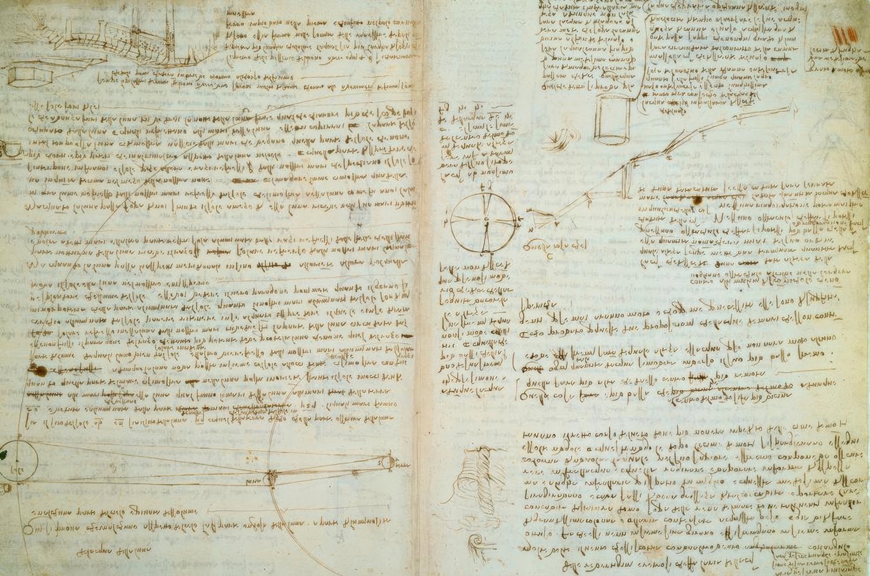 Leonardo da Vinci, stránky z Cod. Hammer od Leonardo da Vinci