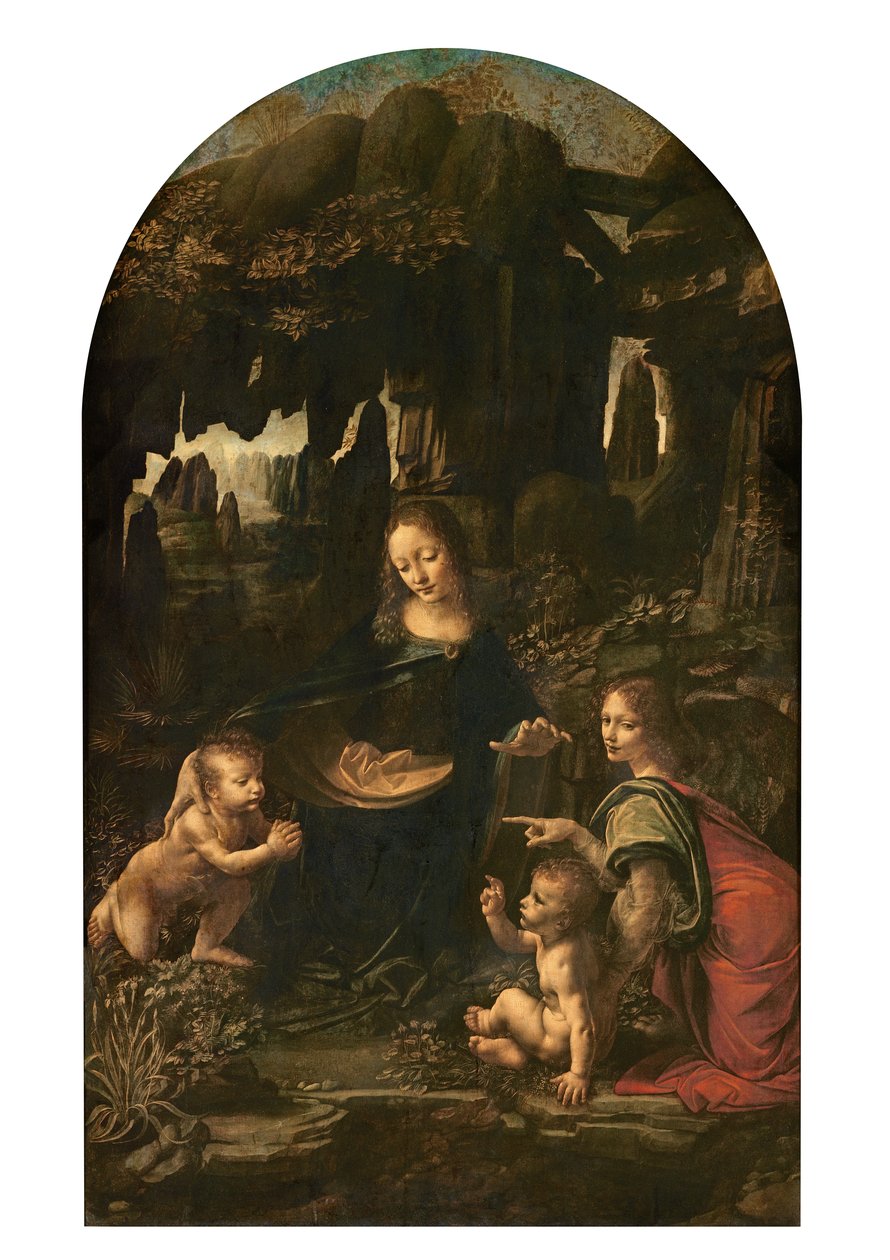 Madonna of the Rocks, cca 1478 (olej na panelu přenesený na plátno) (viz také 2038) od Leonardo da Vinci