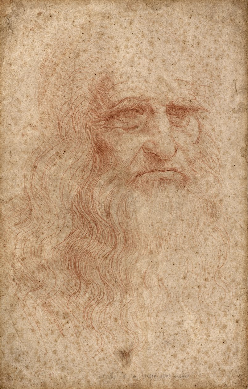Autoportrét, c. 1515-16 (krev na bílém papíře) od Leonardo da Vinci