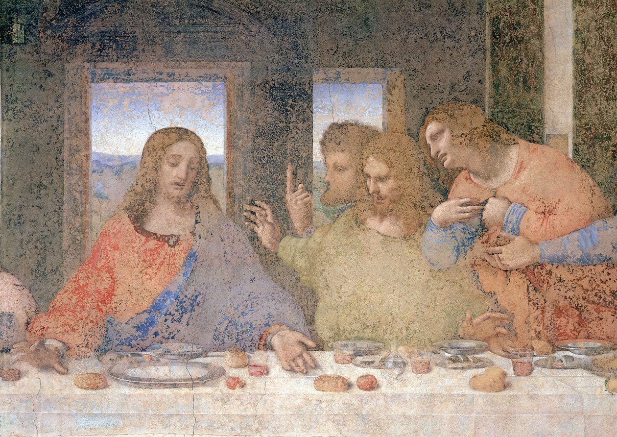 Poslední večeře, 1495-97 (po restaurování) od Leonardo da Vinci