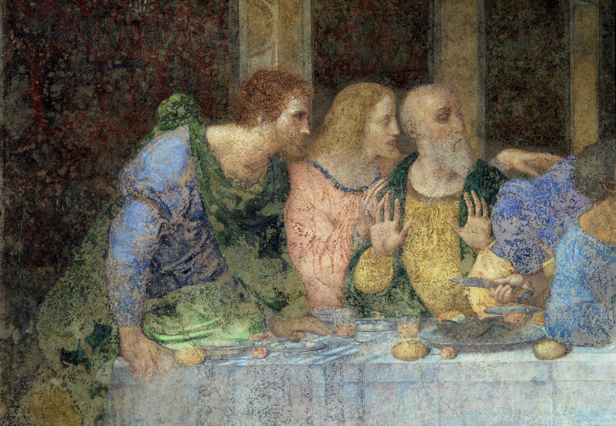 Poslední večeře, 1495-97 (po restaurování) od Leonardo da Vinci