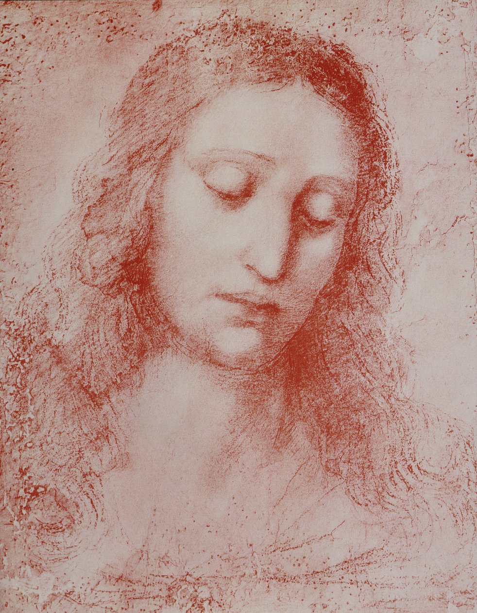 Vykupitel (červená křída na papíře) od Leonardo da Vinci